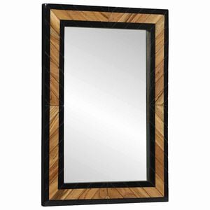 vidaXL Specchio da parete Rettangolare Nero e Marrone 70 x 2 x 70 cm