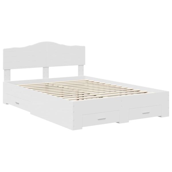 vidaXL Struttura del letto Bianco 160 x 200 cm Legno multistrato