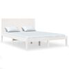 vidaXL Giroletto Bianco in Legno Massello 135x190 cm Double