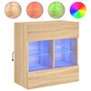 vidaXL Mobile TV a Parete con Luci LED Rovere Sonoma 58,5x30x60,5 cm