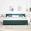 vidaXL Letto a molle con materasso Verde Scuro 200 x 200 cm Velluto