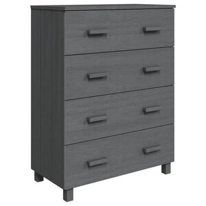 vidaXL Credenza HAMAR Grigio Scuro 79x40x103,5 cm Legno Massello Pino