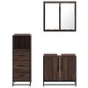 vidaXL Set Mobili da Bagno 3 pz Rovere Marrone in Legno Multistrato