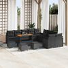 vidaXL Set Divano da Giardino 14 pcs Nero polyrattan
