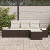 vidaXL Set Divano da Giardino 4 pcs Marrone e Crema polyrattan