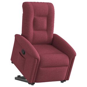 vidaXL Poltrona Alzapersona Reclinabile Rosso Vino in Tessuto