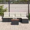 vidaXL Set Divano da Giardino 6 pcs Nero e Crema polyrattan