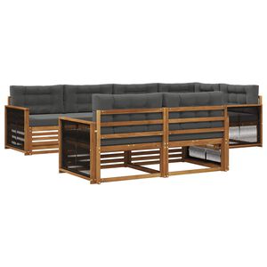 vidaXL Set di divani da esterno con cuscino 7 pcs Naturale e Antracite