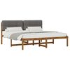 vidaXL Letto con Testiera Rivestita Naturale e Grigio Chiaro