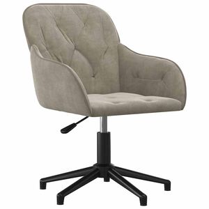 vidaXL Sedia da Ufficio Girevole in Velluto Grigio Chiaro
