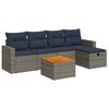 vidaXL Set Divano da Giardino 6 pz con Cuscini Grigio in Polyrattan