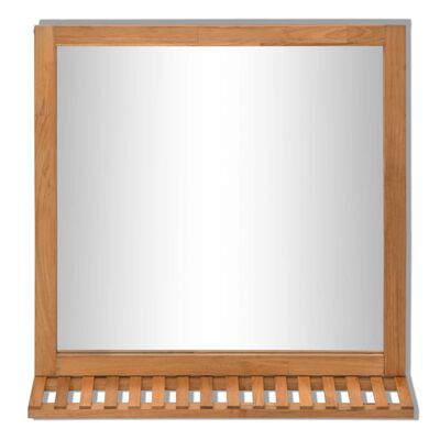vidaXL Specchio da Bagno in Legno Massello di Noce 60x63 cm