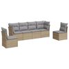 vidaXL Set Divano da Giardino 6 pz con Cuscini Beige in Polyrattan