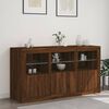 vidaXL Credenza con Luci LED Rovere Marrone 123x37x67 cm