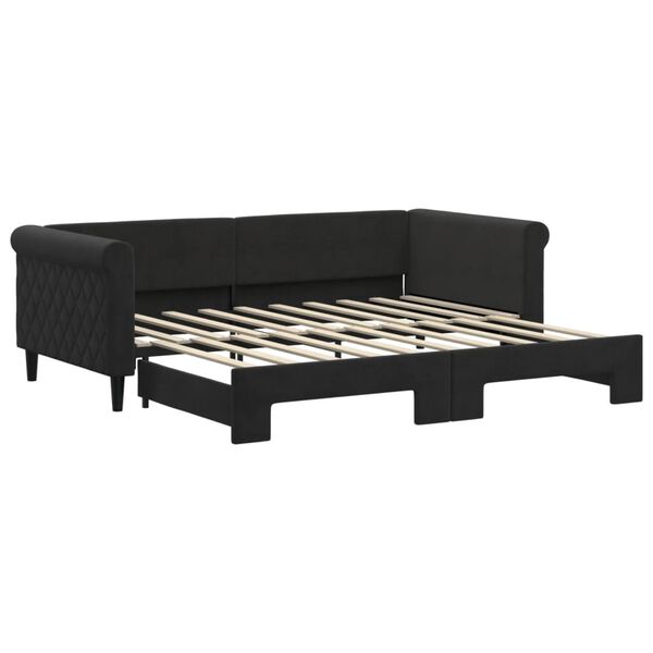vidaXL Divano Letto con Letto Estraibile Nero 90x190 cm in Velluto