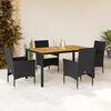 vidaXL Set Pranzo da Giardino 5 pz con Cuscini Nero Polyrattan Acacia