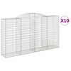 vidaXL Cesti Gabbioni ad Arco 10 pz 300x50x160/180 cm Ferro Zincato