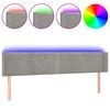 vidaXL Testiera a LED Grigio Chiaro 183x16x78/88 cm in Velluto