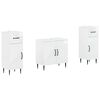 vidaXL Set di armadietti da bagno in 3 pezzi HAARLEM Bianco Lucido