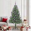 vidaXL Albero di Natale con 300 LED con supporto Verde 210 cm PVC