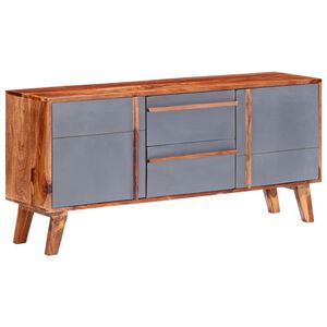 vidaXL Credenza Grigia 120x30x55 cm in Legno Massello