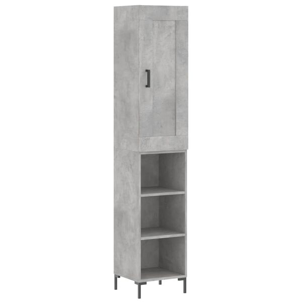 vidaXL Credenza Grigio Cemento 34,5x34x180 cm in Legno Multistrato