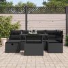 vidaXL Set Divano da Giardino con cuscino 7 pcs Nero Poly Rattan