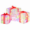 vidaXL Scatola Regalo 3 pz 60 LED Multicolore 20 x 20 x 20 cm Acrilico