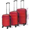 vidaXL Set Trolley 3 pz Rosso