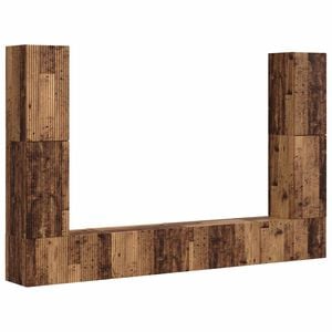 vidaXL Set mobile TV 8 pcs Legno vecchio Legno multistrato