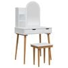 vidaXL Set Tavolo da Trucco FAUSKE 4 pcs Bianco 76 x 50 x 143 cm