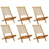 vidaXL Sedie pieghevoli, 6 pezzi, beige, in legno massello di acacia