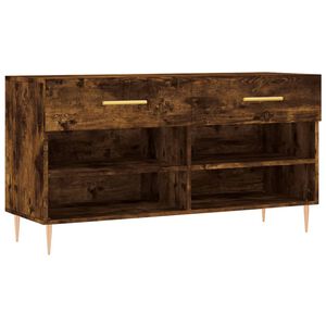 vidaXL Panca Porta Scarpe Rovere Fumo 102x35x55 cm Legno Multistrato