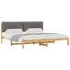 vidaXL Letto con Testiera Rivestita Bianco lavato e grigio chiaro