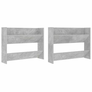 vidaXL Scarpiere Muro 2pz Grigio Cemento 80x18x60cm Legno Multistrato
