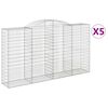 vidaXL Cesti Gabbioni ad Arco 5 pz 300x50x160/180 cm Ferro Zincato