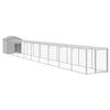 vidaXL Pollaio Area Corsa Grigio Chiaro 117x1017x123cm Acciaio Zincato