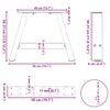 vidaXL Gambe per Tavolino da Caff&egrave; a Forma di A 2 pz Antracite 50x(30-31) cm Acciaio