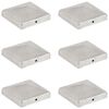 vidaXL Tappi per Pali a Piramide 6 pz in Metallo Zincato 101x101 mm