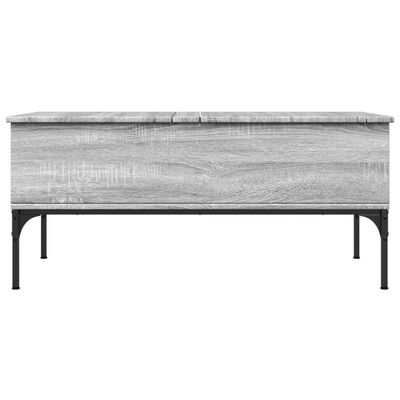 vidaXL Tavolino Grigio Sonoma 100x50x45 cm Legno Multistrato e Metallo