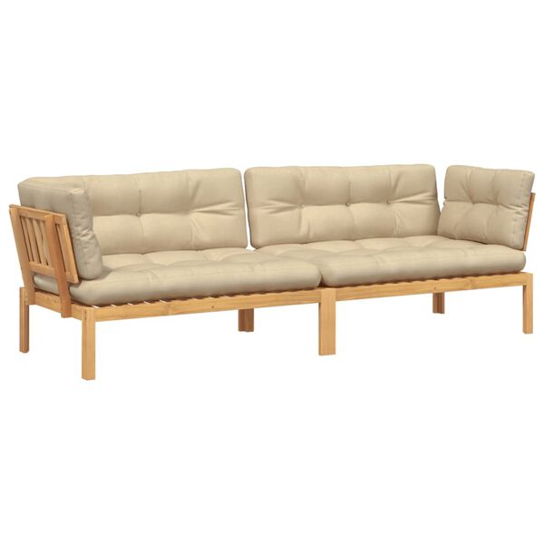 vidaXL Divani Angolari Pallet Giardino 2pz con Cuscini Massello Acacia