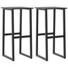 vidaXL Sgabelli da Bar 2pz Neri 38x38x80 cm Acciaio Verniciato Polvere