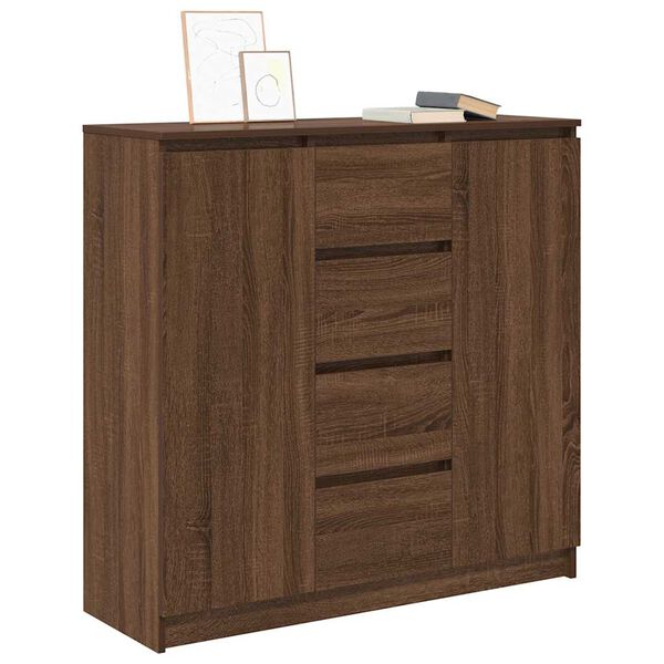 vidaXL Credenza con Cassetti Rovere Marrone 100,5x35x98,5cm Truciolato