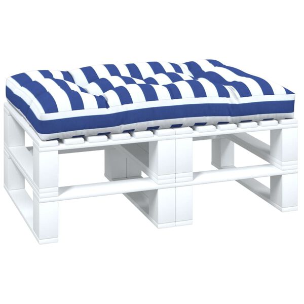 vidaXL Cuscino per Pallet Strisce Bianche e Blu 120x80x12cm in Tessuto