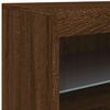 vidaXL Credenza con Luci LED Rovere Marrone 142,5x37x67 cm