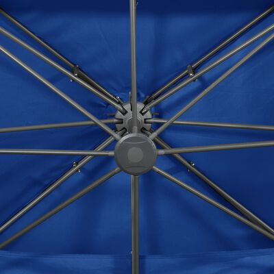 vidaXL Ombrellone a Sbalzo con Doppia Copertura 400x300 cm Azzurro