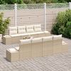 vidaXL Set Divano da Giardino 7 pcs Beige e Crema polyrattan