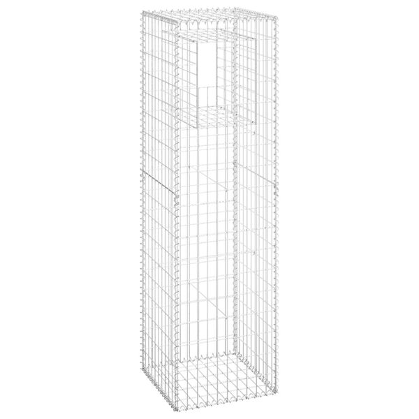 vidaXL Cesti a Gabbione a Torre 2 pz 50x50x180 cm in Ferro