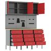vidaXL Mobile da lavoro con cassetto 8 pcs Rosso 150 x 55 x 200 cm