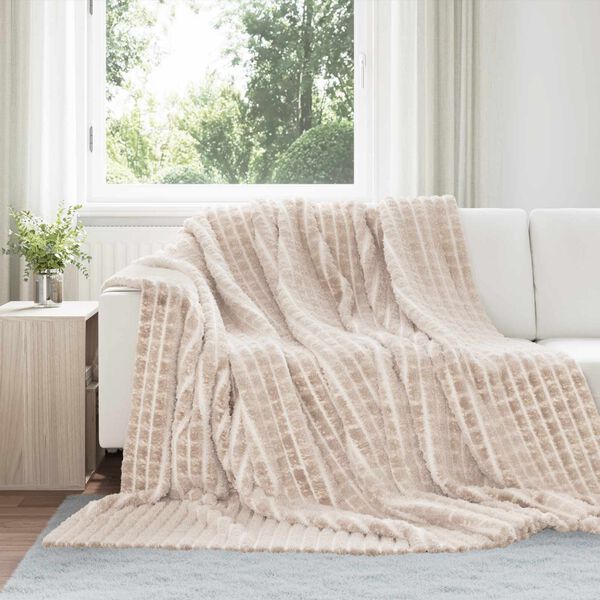 vidaXL Coperte da Pile 6 pcs Beige 240 x 220 cm Panno